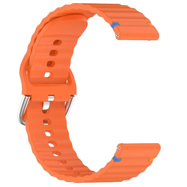 Klockarmband 22 mm Silikon Wave Design Orange