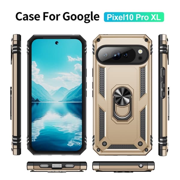 Google Pixel 10 Pro XL Skal Armor Ring Hybrid Guld