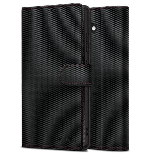 Tech-Protect iPhone 17e / 16e Fodral Wallet RS Svart / Röd