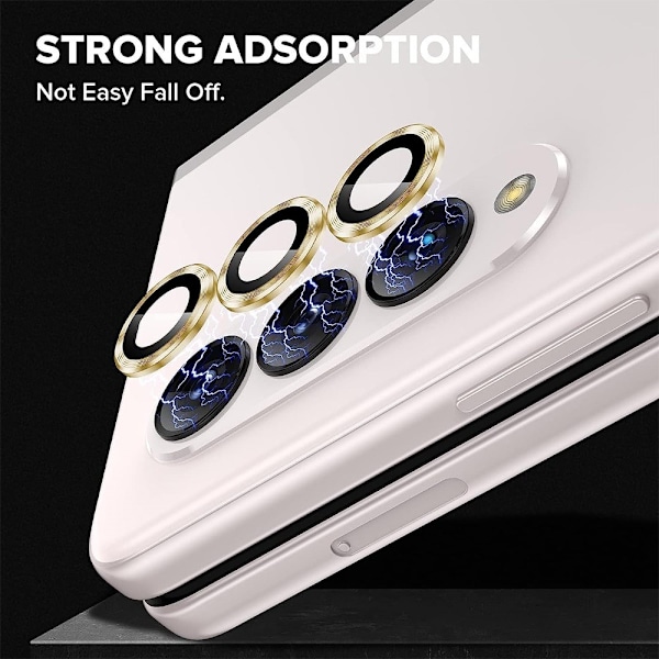 ENKAY Galaxy Z Fold 5 Linsskydd Aluminium Härdat Glas Svart