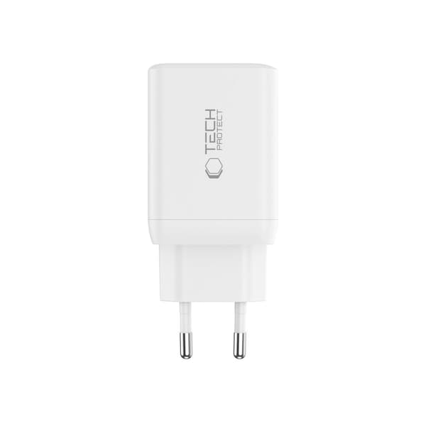 Tech-Protect 45W PD 2x USB-C Väggladdare Vit