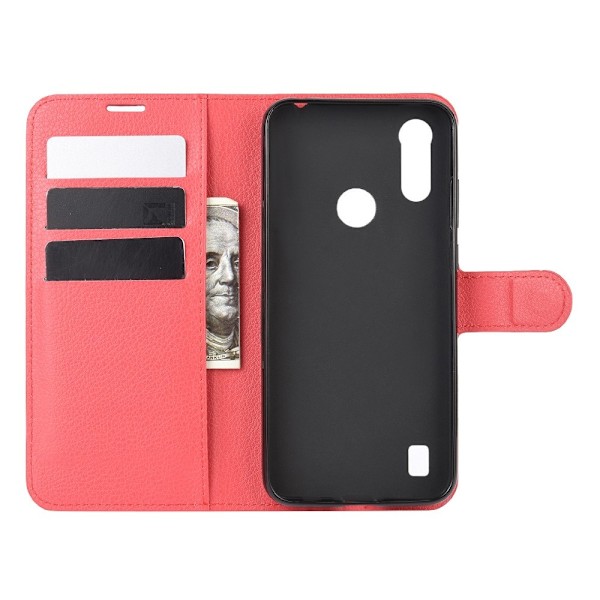 Motorola Moto E6s (2020) - Litchi Plånboksfodral - Röd Red Röd