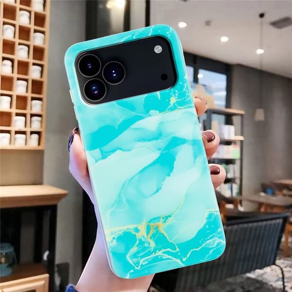 iPhone 17 Pro Skal TPU Marmor Grön