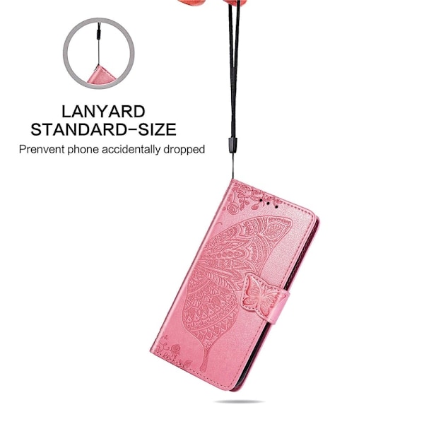 Samsung Galaxy S22 Ultra Fodral Tryckt Fjäril Rosa