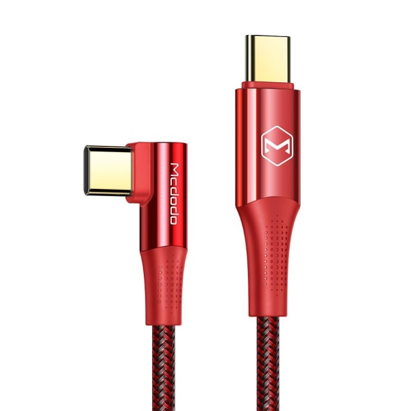 Mcdodo 1.2m 100W USB-C/USB-C Elbow Laddkabel Röd