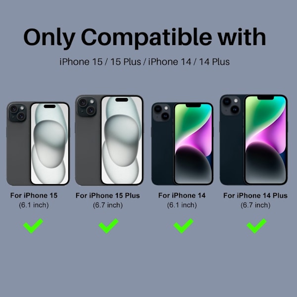 NORTHJO iPhone 15/15 Plus/14/14 Plus Linsskydd 3-PACK Svart