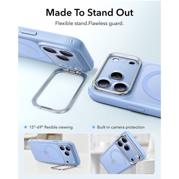 ESR iPhone 18 Pro / 17 Pro Skal MagSafe Frostad Hybrid Kickstand