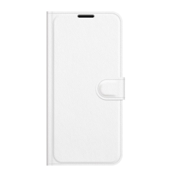 iPhone 13 Mini Fodral Litchi Läder Vit Vit