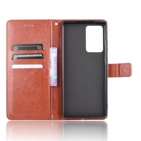Samsung Galaxy Note 20 - Crazy Horse Plånboksfodral - Brun Brown Brun