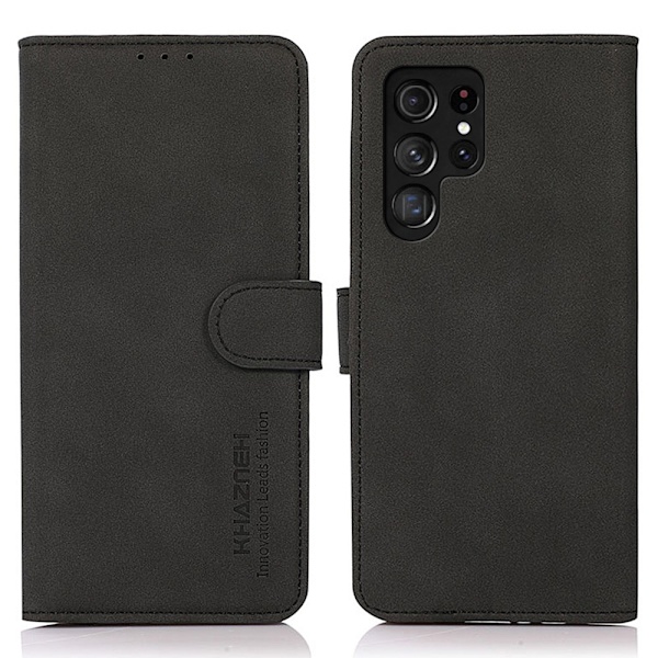 KHAZNEH Samsung Galaxy S25 Ultra Fodral Retro Läder Svart