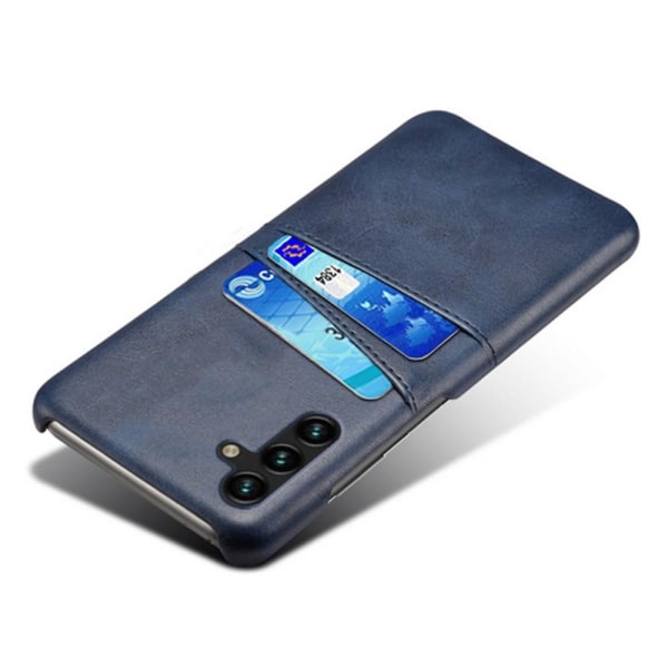 KSQ Samsung Galaxy A54 5G Skal Läderbelagt Kortfack Blå