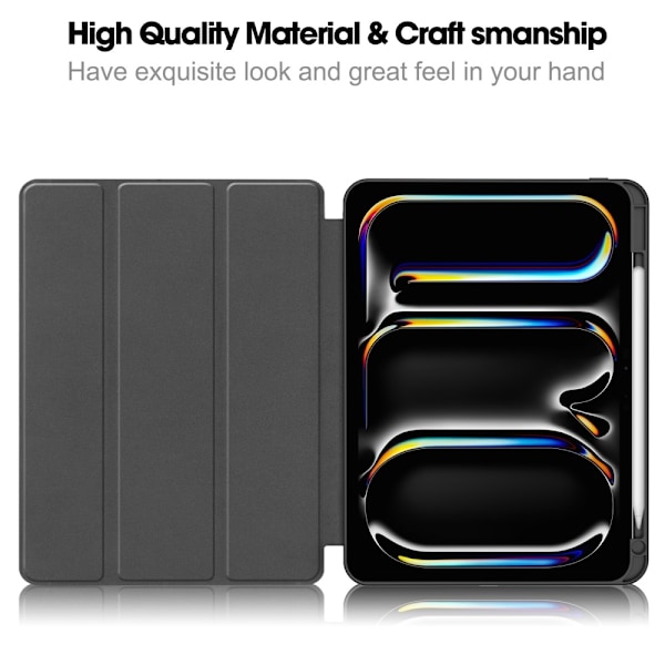 iPad Pro 11 2024 Fodral Tri-Fold Pennhållare Blå