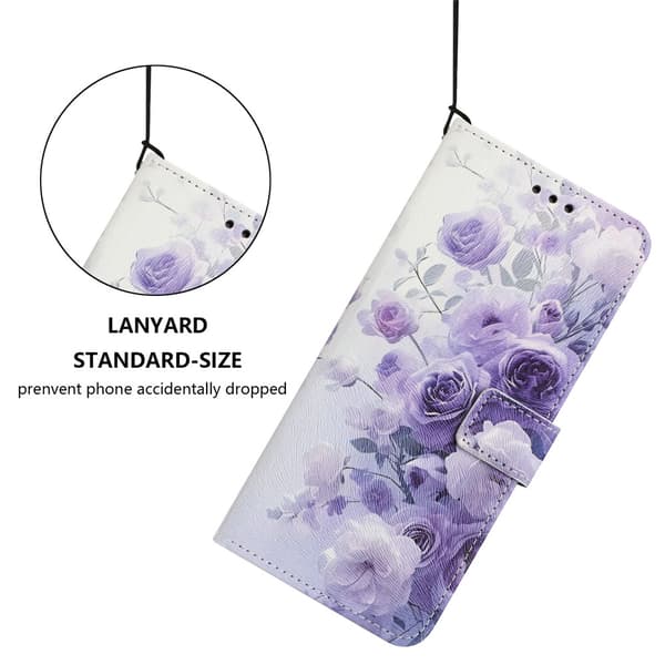Honor Magic7 Lite Fodral Med Tryck Lila Rosor