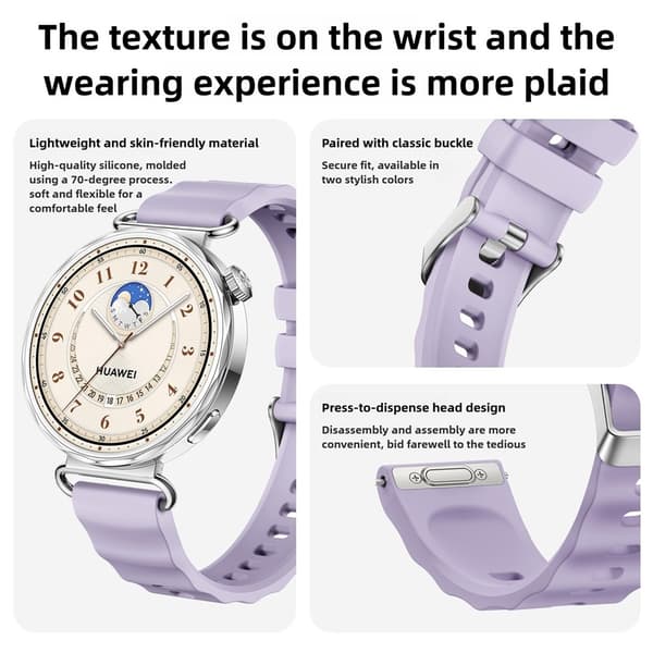 Klockarmband 18 mm Quick Release Wave Silikon Lila