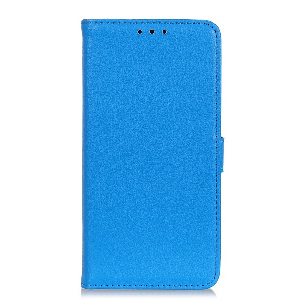 OnePlus 8T / 8T+ - Litchi Läder Fodral - Blå Blue Blå