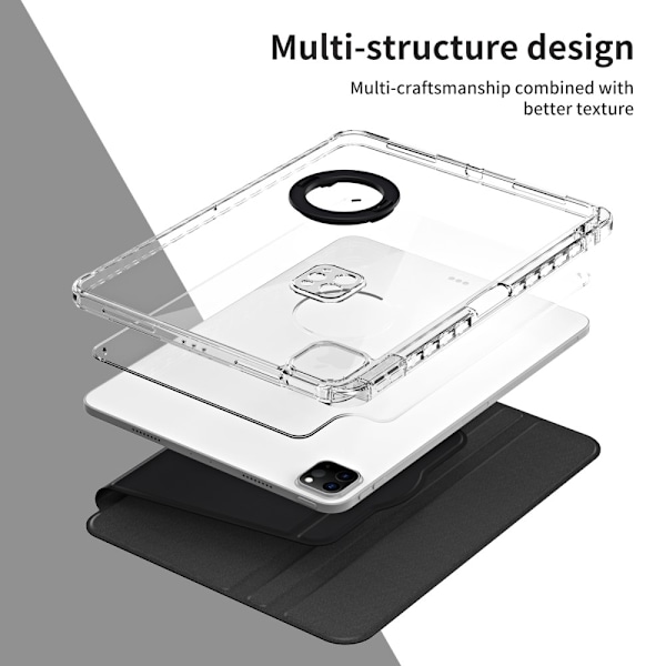 iPad Pro 11 2024 Fodral Hybrid Rotation Penhållare Svart