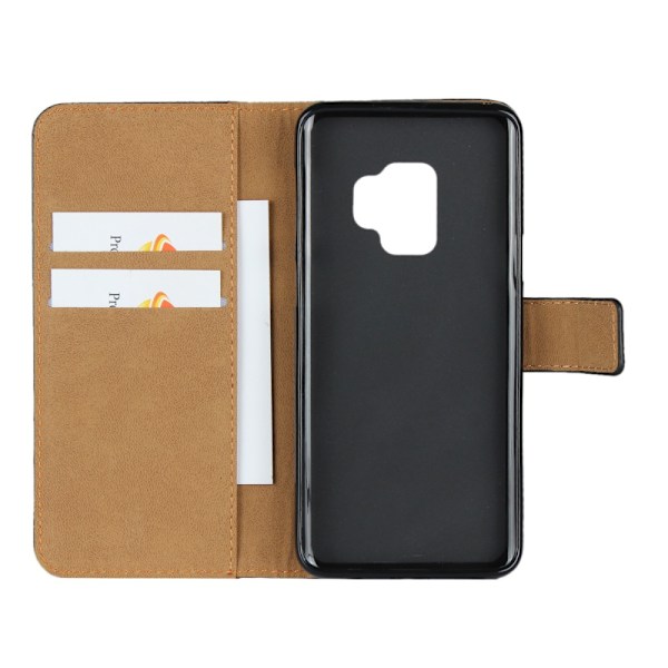 Samsung S9 Plus - Plånboksfodral I Äkta Läder - Orange Orange Orange