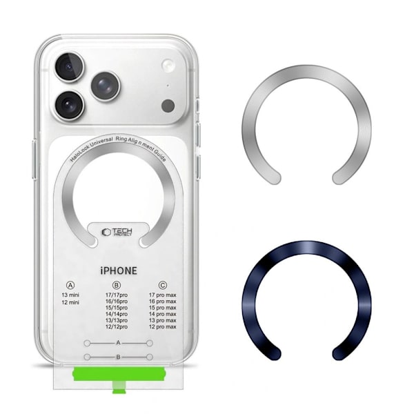 Tech-Protect 2-PACK Magnetisk MagSafe Ring Blå / Silver