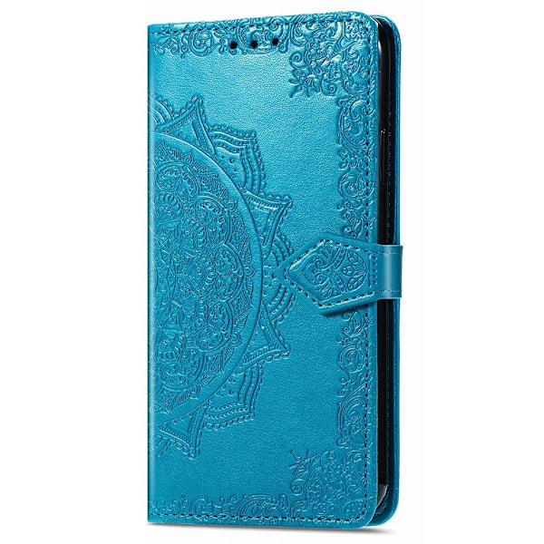 iPhone 15 Plus Fodral Mandala Läder Blå