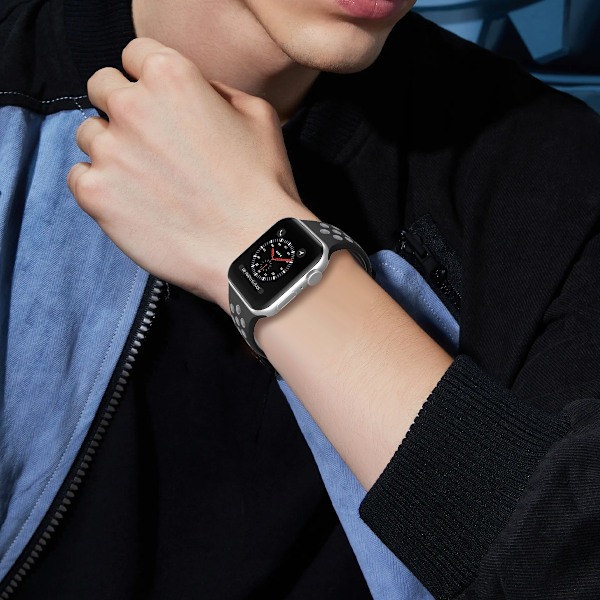 Sportarmband Dual-Color Apple Watch 42/44/45/49 mm (S/M) Svart/Grå