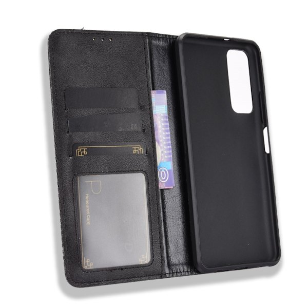 Huawei P Smart (2021) - Retro Flip Fodral - Svart Black Svart