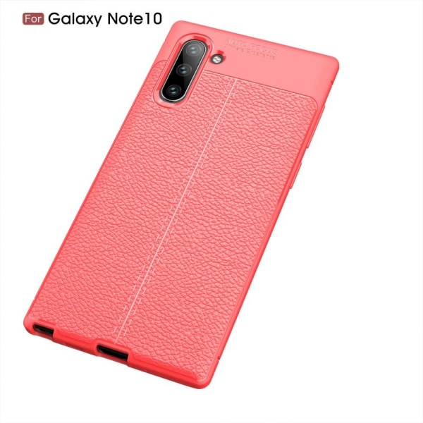 Samsung Galaxy Note 10 - Litchi läderskal - Röd Red Röd