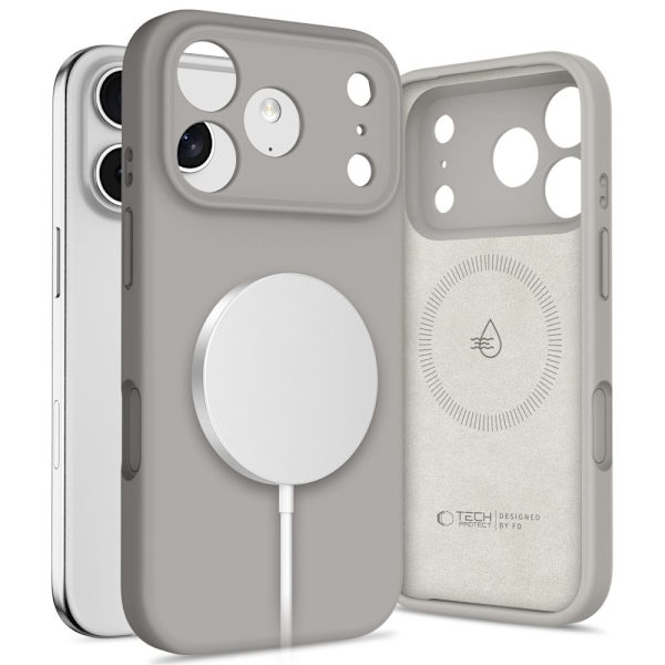 Tech-Protect iPhone 17 Pro Max Skal MagSafe Silicone Stone Grey
