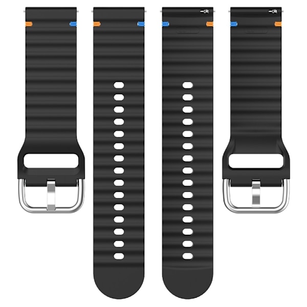 Klockarmband 20 mm Silikon Wave Design Grå