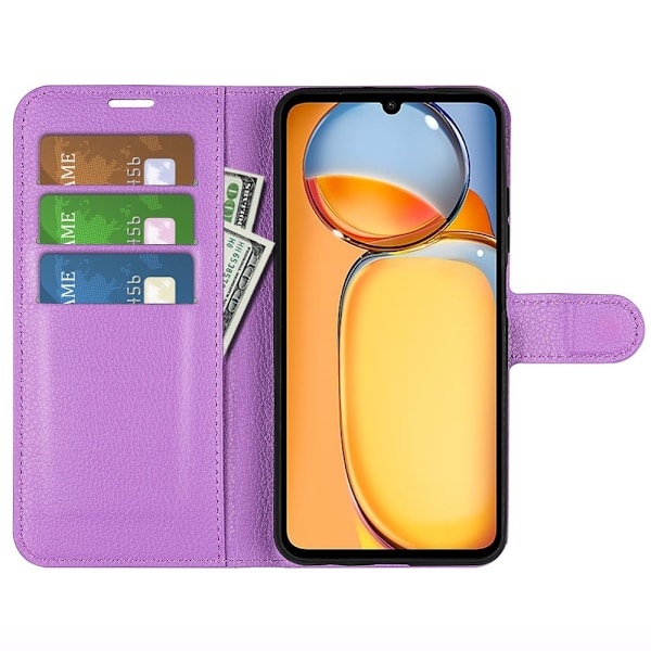 Xiaomi Redmi 13C 4G Fodral Litchi Läder Lila