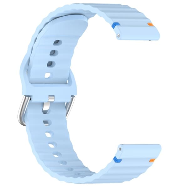 Klockarmband 22 mm Silikon Wave Design Ljus Blå