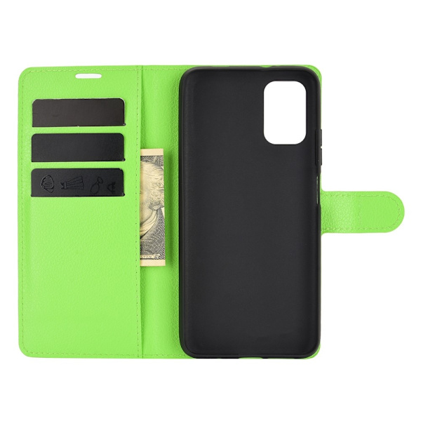 Xiaomi Redmi 9T - Litchi Läder Fodral - Grön Green Grön