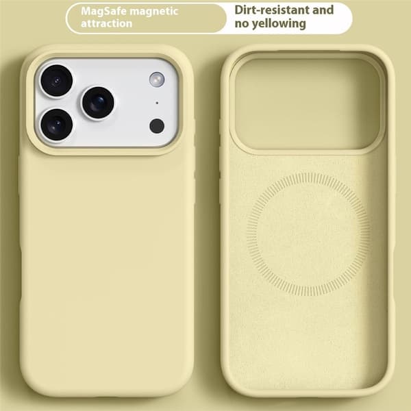 iPhone 18 Pro Max/17 Pro Max Skal MagSafe Liquid Silikon Gul
