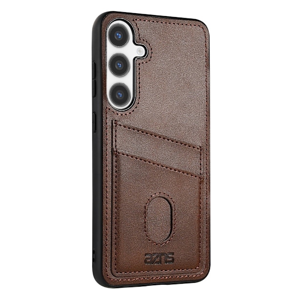 AZNS Samsung Galaxy S25 Skal Med Kortfack Läder Brun