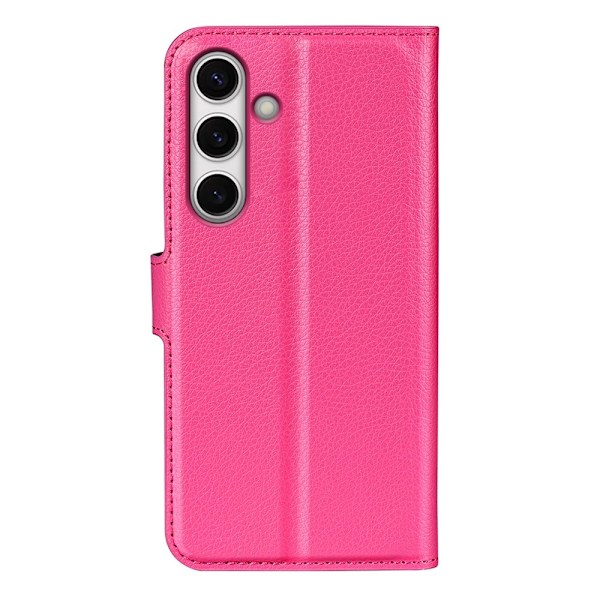 Samsung Galaxy S24 FE Fodral Litchi Läder Textur Rosa