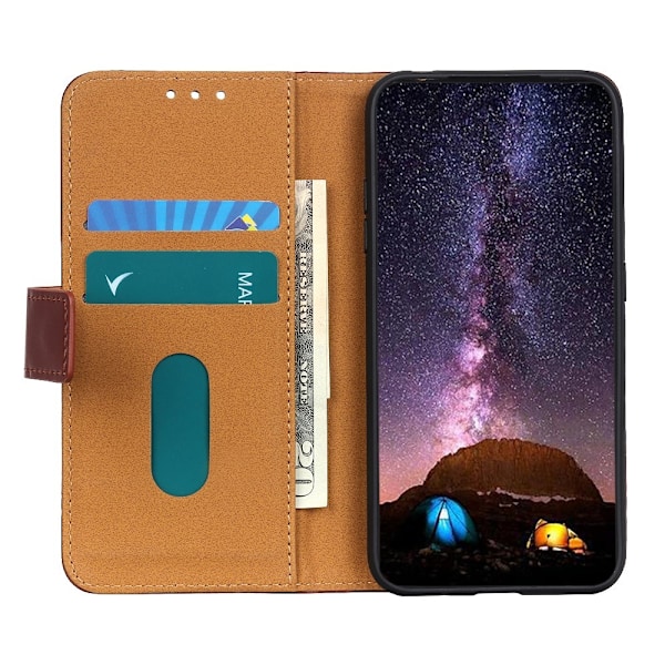 Xiaomi Mi 11i - Tri-Color Läder Fodral - Brun Brun