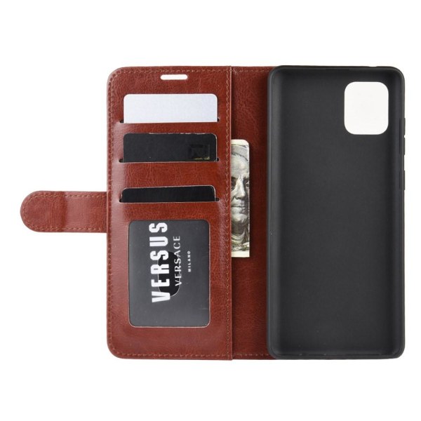 Samsung Galaxy Note 10 Lite - Crazy Horse Plånboksfodral - Brun Brown Brun