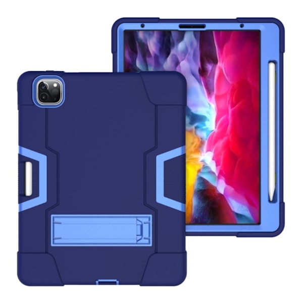 iPad Pro 12.9 (2020/2021) - Shockproof Skal Med Kickstand - Mörk Blå/Blå Mörk Blå/Blå