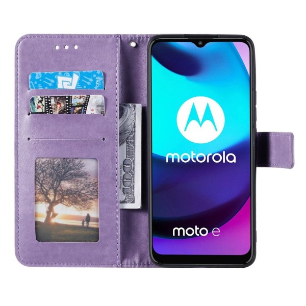 Motorola Moto E20 / E40 Fodral Mandala Läder Lila