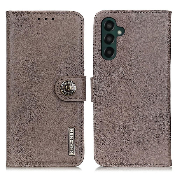 KHAZNEH Galaxy A35 5G Fodral Läder Khaki