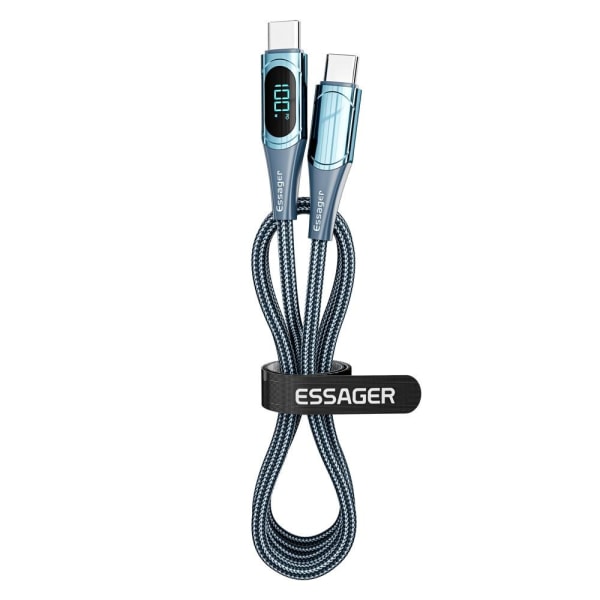 ESSAGER 1m 100W USB-C - USB-C LED Snabbladdning Blå