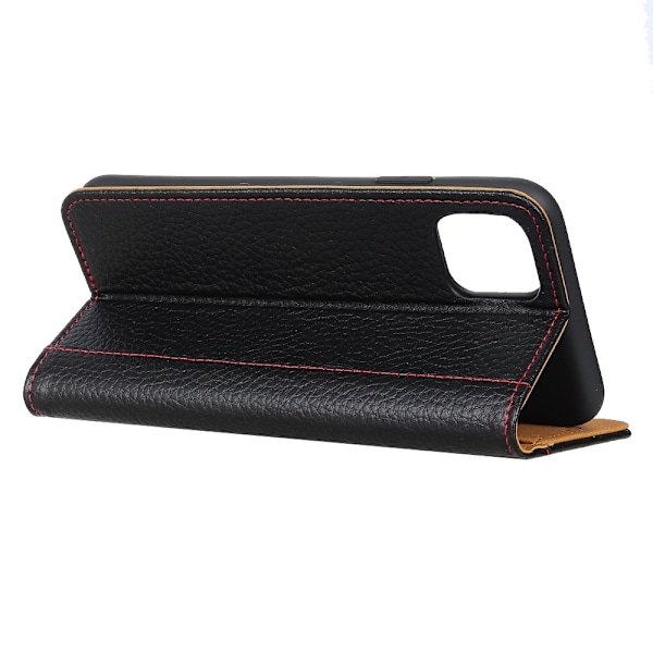 iPhone 12 Pro Max - Litchi Fodral - Svart Black Svart