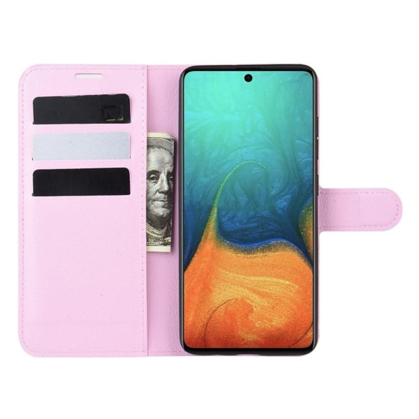 Samsung Galaxy A71 - Litchi Plånboksfodral - Ljus Rosa LightPink Ljus Rosa