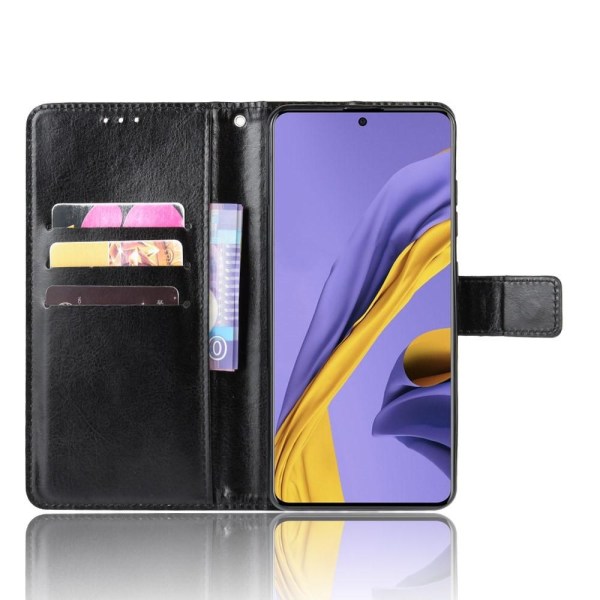 Samsung Galaxy A71 - Crazy Horse Plånboksfodral - Svart Black Svart