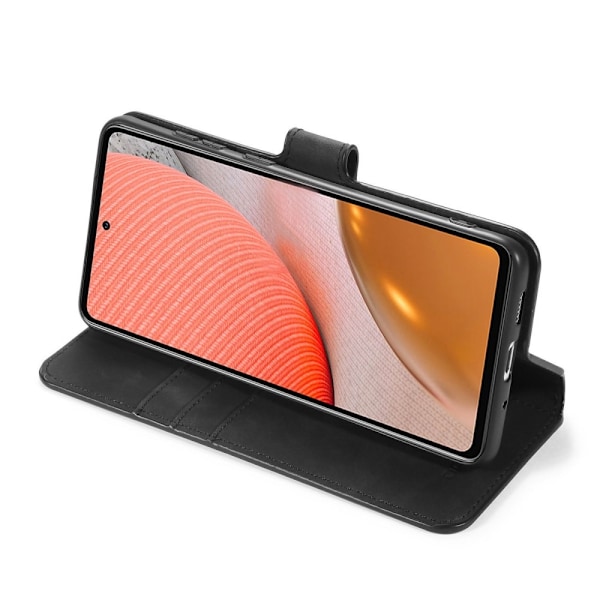 Samsung Galaxy A72 - DG.MING Retro Läder Fodral - Svart Black Svart