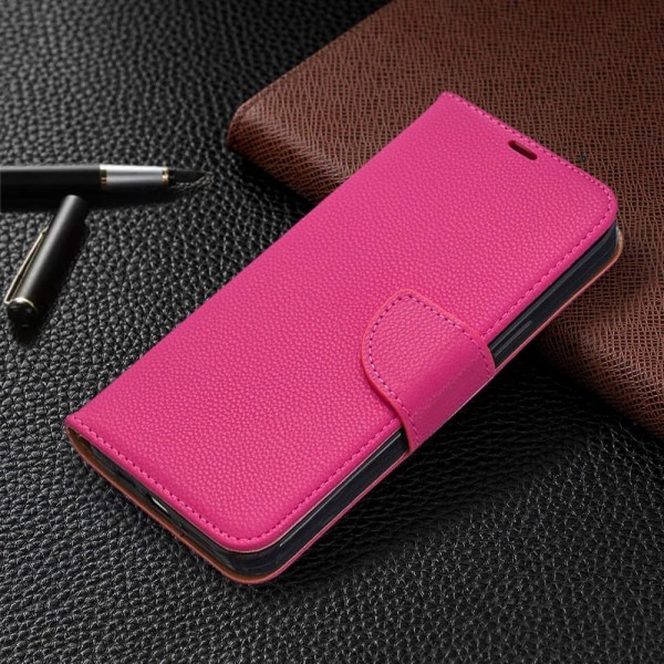iPhone 12 Pro Max - Litchi Fodral - Rosa Pink Rosa