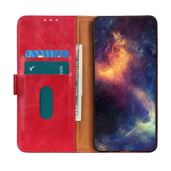 Samsung Galaxy A72 - KHAZNEH Läder Fodral - Röd Red Röd