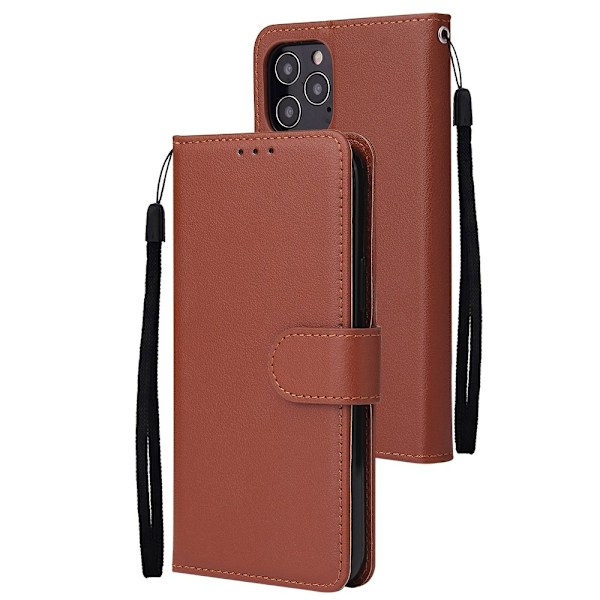 iPhone 12 Pro Max - Solid Läder Fodral - Brun Brown Brun