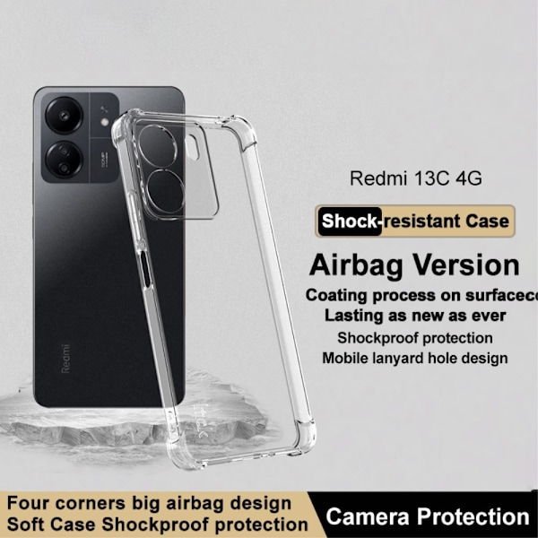 IMAK Xiaomi Redmi 13C 4G Skal Shockproof TPU Transparent