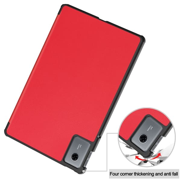Lenovo Idea Tab Fodral Tri-Fold Läder Röd