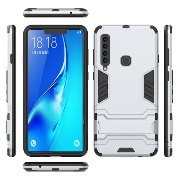 Samsung Galaxy A9 (2018) - Armour Skal - Silver Silver Silver